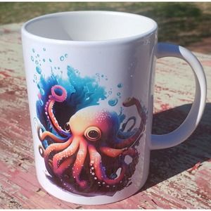 Colorful Octopus 15 Ounce Ceramic Coffee Mug